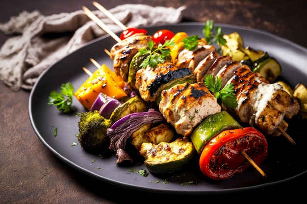 Grilled meat with vegetables and grilled skewers are sure to be a hit