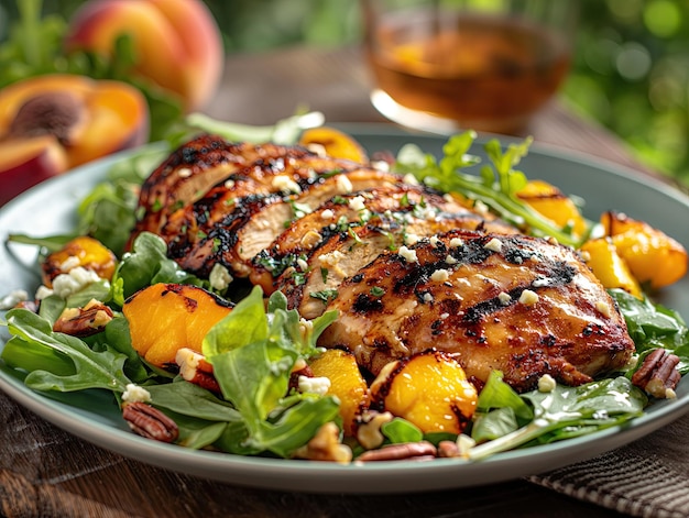 GRILLED PEACH AND CHICKEN SALAD