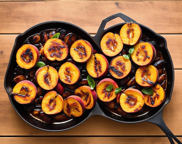 Grilled peaches