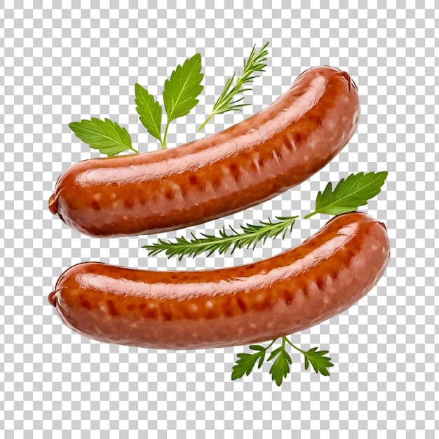 Photo a grilled pork sausages isolated on transparent background