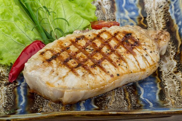 Grilled pork steak