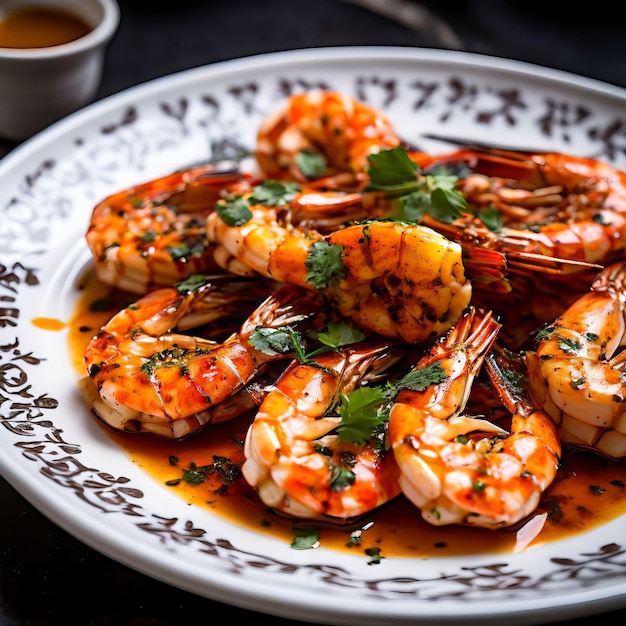 Grilled Prawns in a seasoned oil sauce