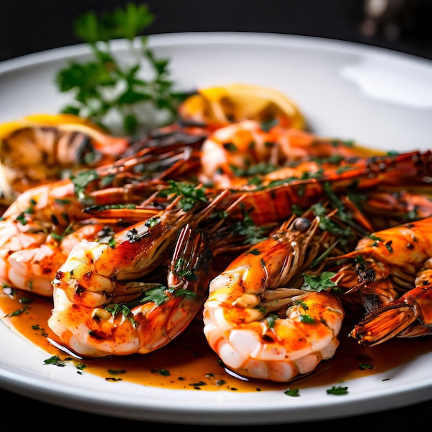 Grilled Prawns in a seasoned oil sauce