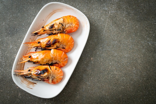 Grilled river prawns or shrimps