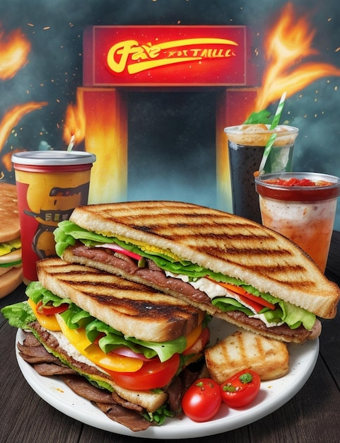 grilled sandwich fast food sandwich ai