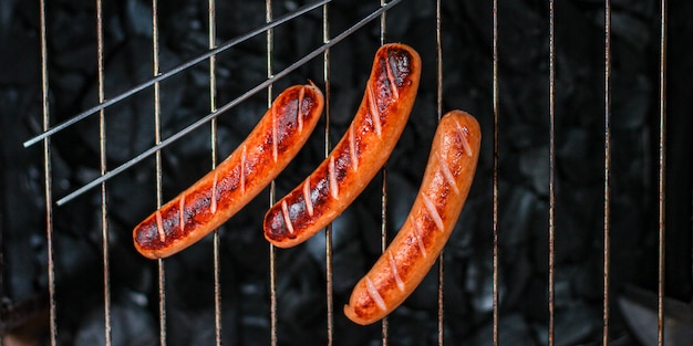 Grilled sausages, charcoal bbq menu