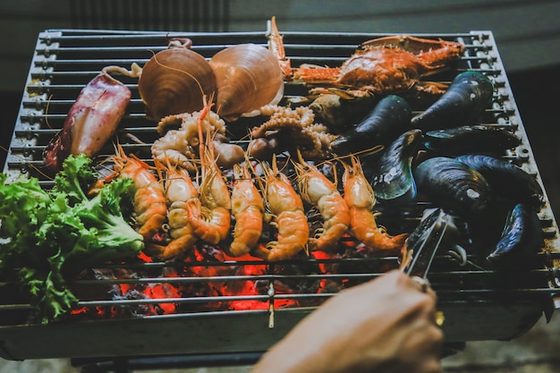 Grilled seafood, street food