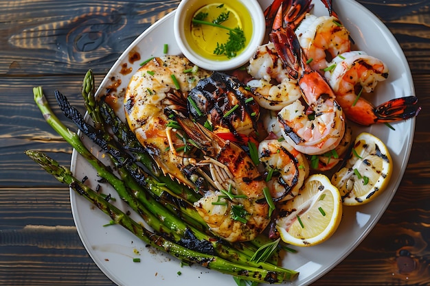 Grilled Shrimp Asparagus and Lemon