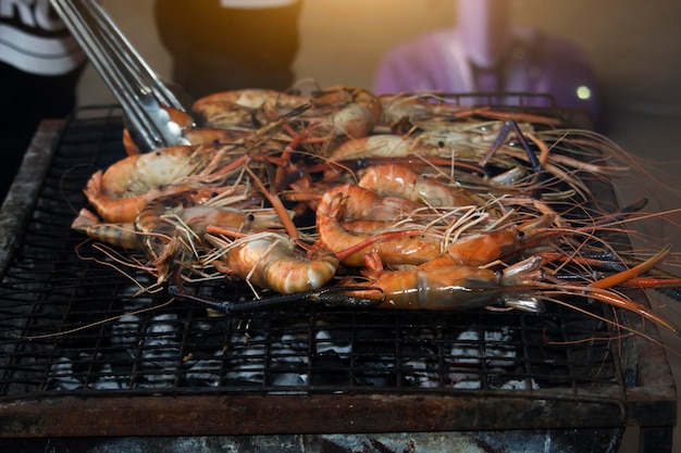 Grilled shrimp on the gril