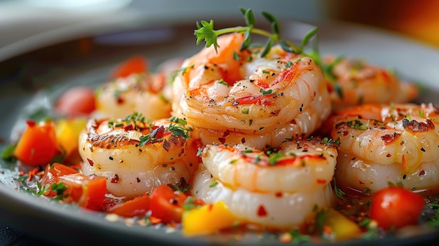 Grilled Shrimp with Tomato and Mango Salad