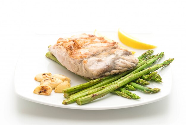 grilled snapper fish steak with vegetable 