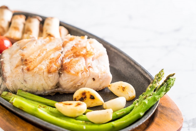 grilled snapper fish steak 