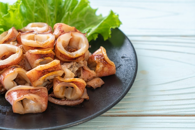 grilled squid on plate