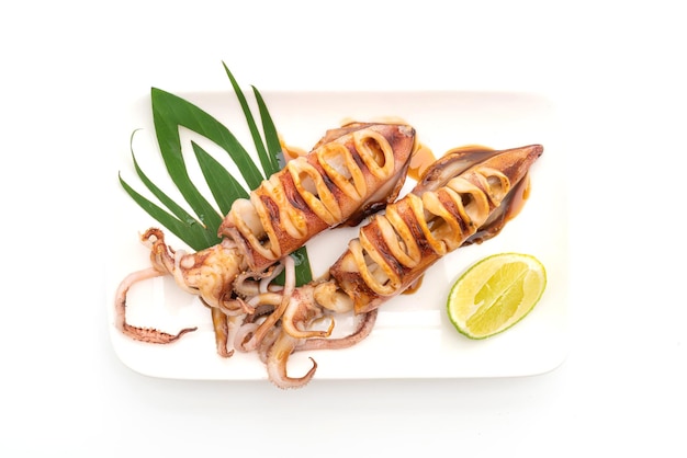 Grilled squid with teriyaki sauce