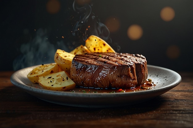 Grilled Steak with Potatoes