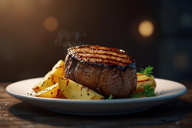 Grilled Steak with Potatoes