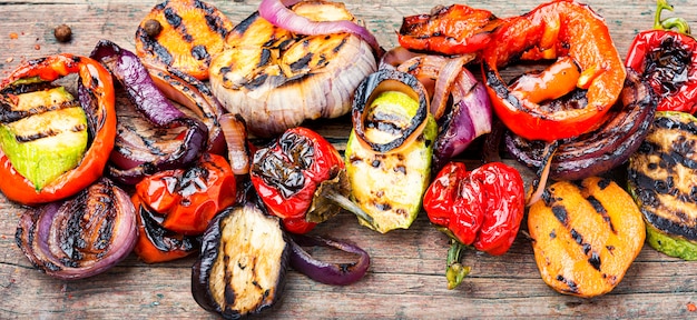 Photo grilled vegetables mix