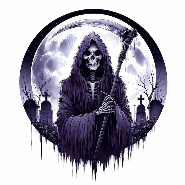 GRIM REAPER HALLOWEEN IMAGE ILLUSTRATION