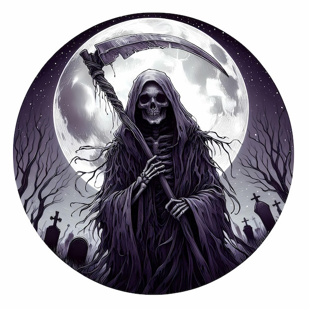 GRIM REAPER HALLOWEEN IMAGE ILLUSTRATION