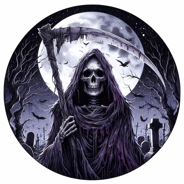 GRIM REAPER HALLOWEEN IMAGE ILLUSTRATION