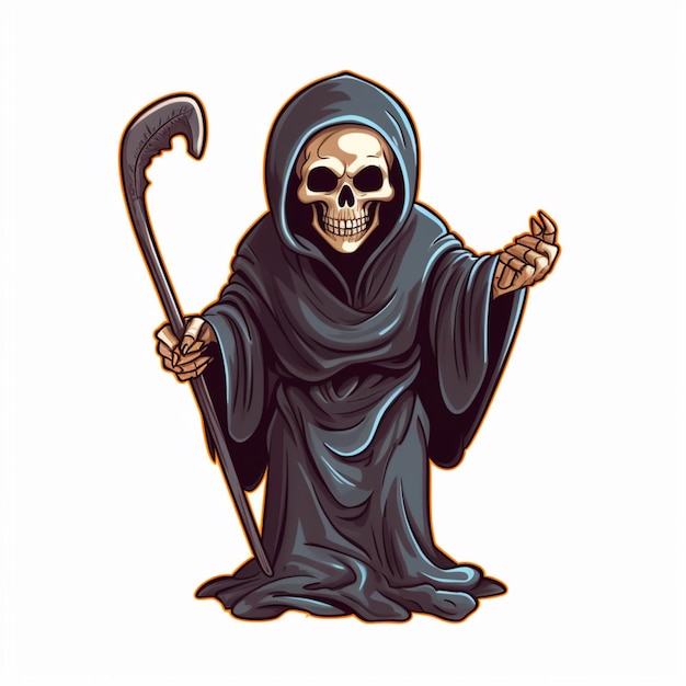 Grim reaper mascot character ax in hand sarcastic god Ai generated art