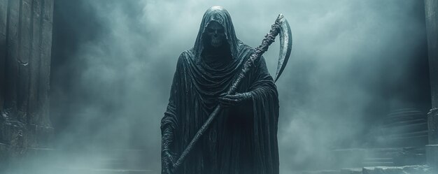 Photo grim reaper in the mist