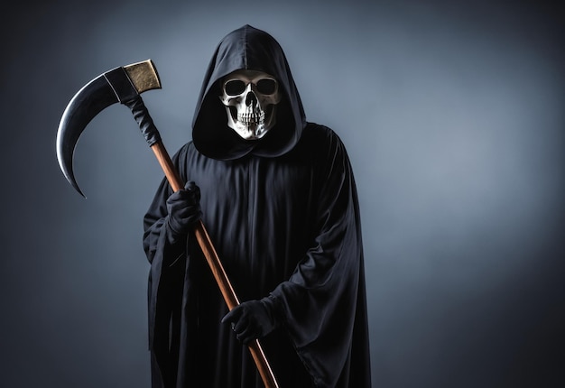 Photo the grim reaper with a scythe portrait of the death