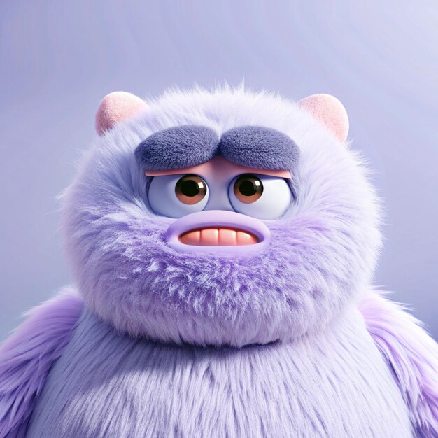 Photo grimace characters expressive faces of furry personalities