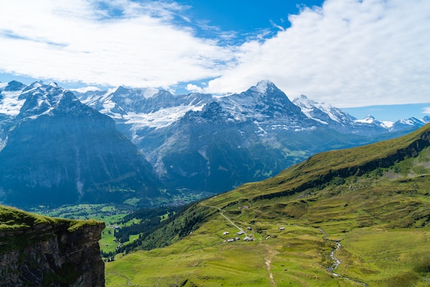 Grindelwald village with Alps Mountain in Switzerland