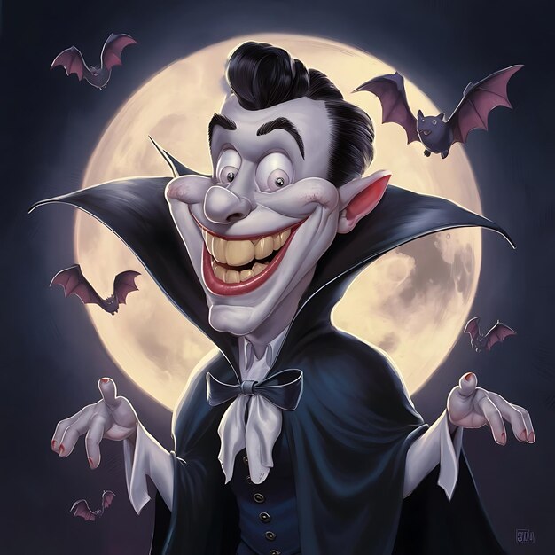 Photo the grinning vampire under the moon