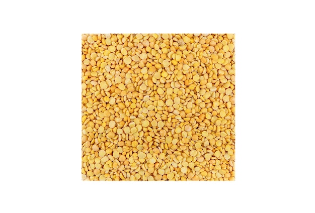 Groats yellow peas isolated on white background