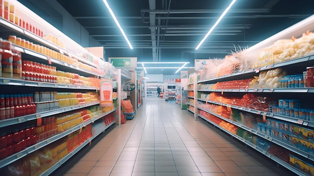 A grocery aisle with a sign that says'bread '