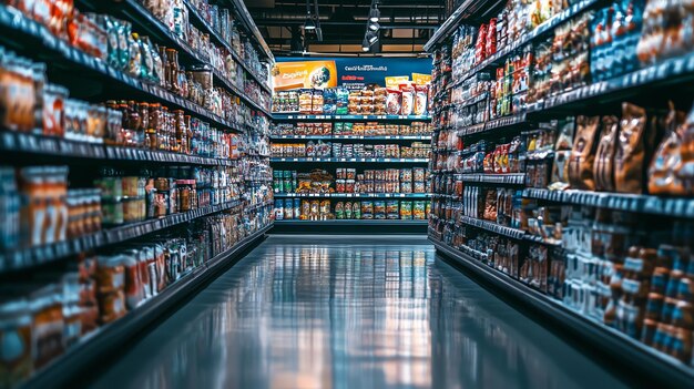 Photo a grocery aisle with a sign that says do not touch