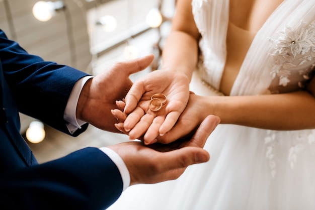 Groom puts bride on wedding ring