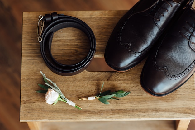 Groom set clothes. shoes and bow tie