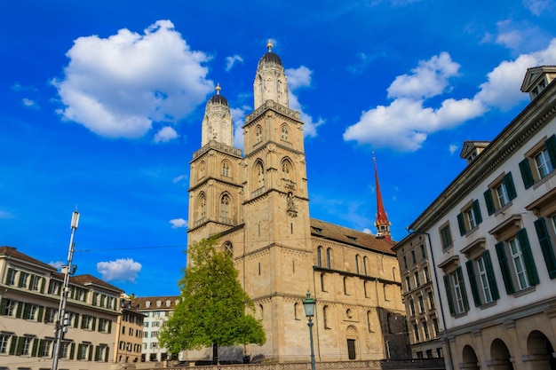 Grossmunster cathedral in Zurich Switzerland