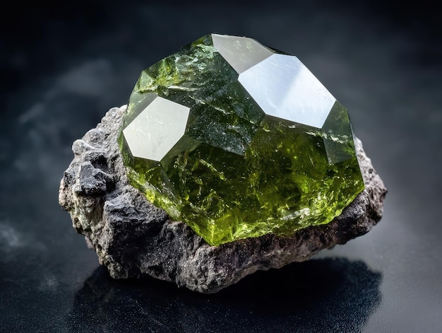 Grossular garnet with a greenish hue faceted and polished