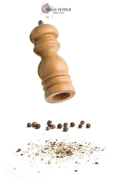 Ground black pepper and grinder