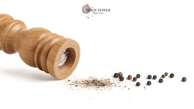 Ground black pepper and grinder