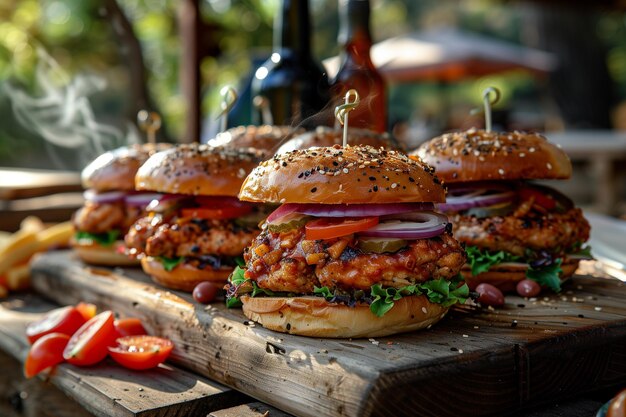 Ground Chicken Sandwiches Perfect for Outdoor Dining