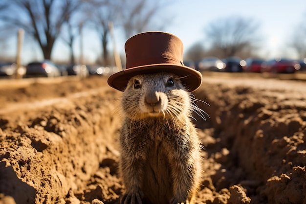 Groundhogs forecast shadows and sunshine groundhog day photo