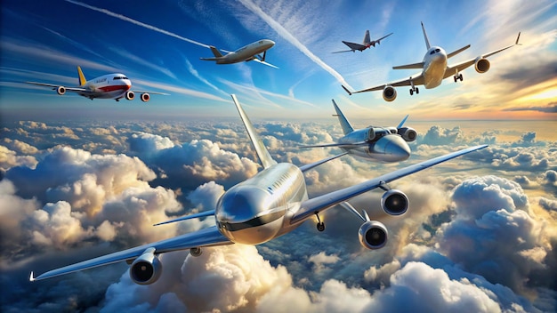 a group of airplanes flying in the sky with the words quot planes quot