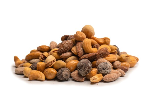 A group of almonds pistachios walnuts macadamia cashews