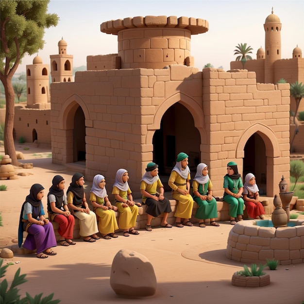 A group of Arabs dressed as the infidels of Quraysh