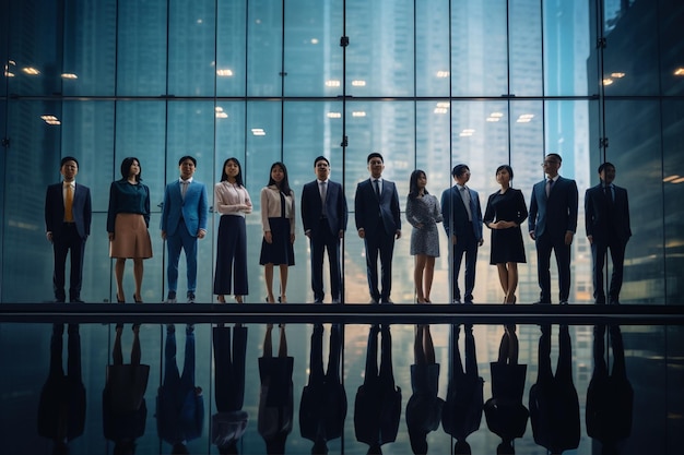 Group of Asian Business People Stand Together