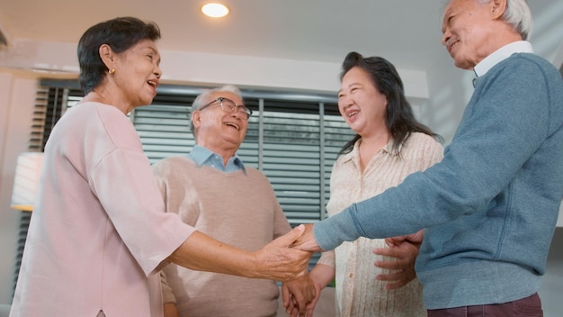 Group of Asian senior people are given advice by professional self care psychologist