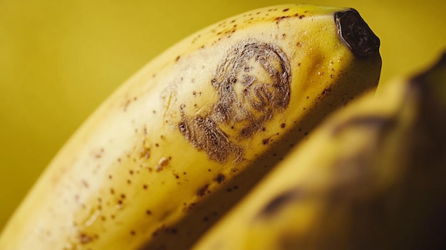 Photo group of bananas with faces drawn on them with funny banana is beautifull and colourfull background