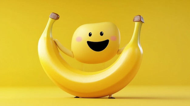 group of bananas with faces drawn on them with funny banana is beautifull and colourfull background