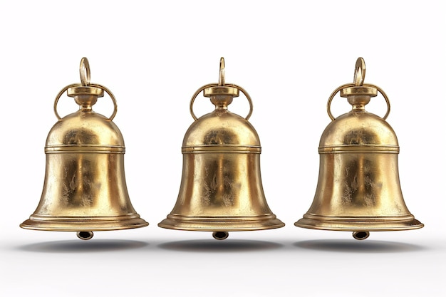 a group of bells on a white background