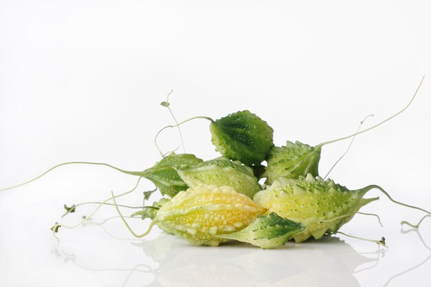 A group of bitter melon isolated on white